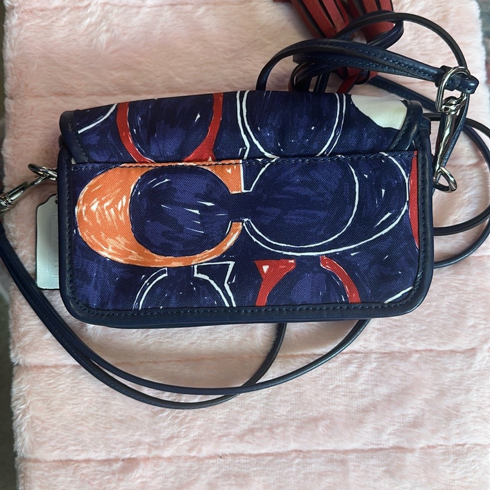 Coach Artistic Blue and Orange Crossbody Bag